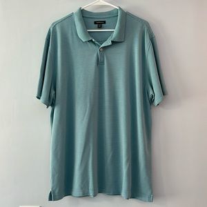 Van Heusen light blue and white striped polo